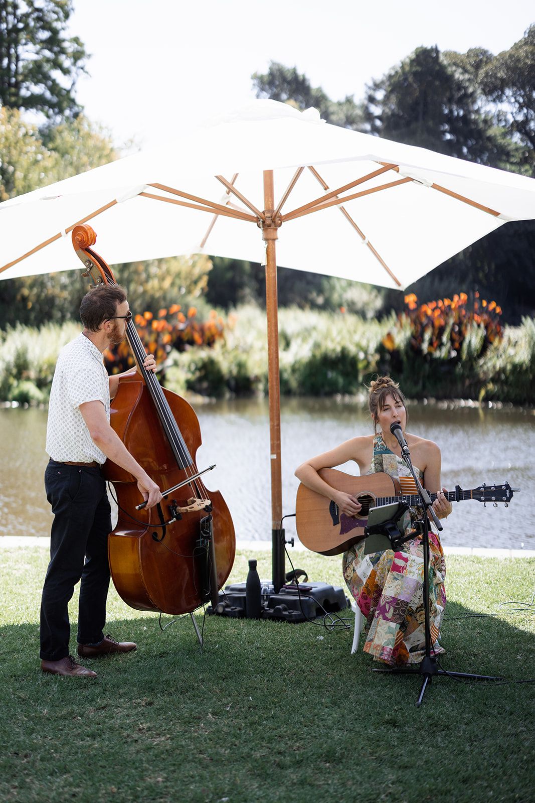 Live band playing in the garden