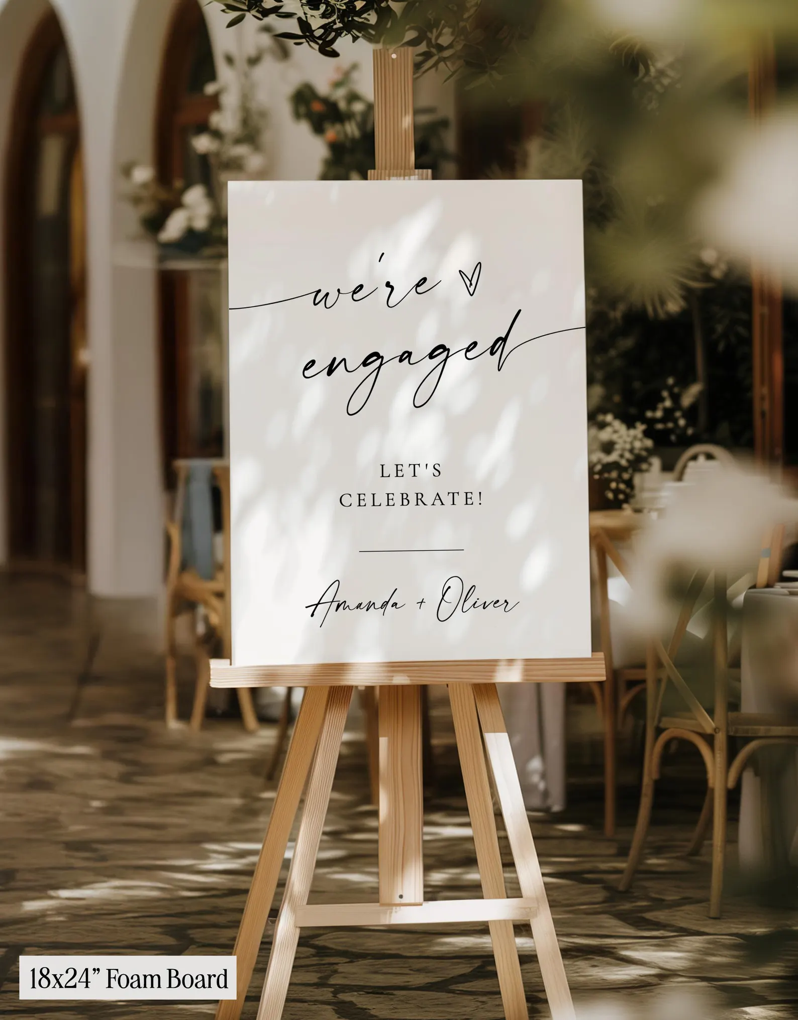 We're engaged welcome sign