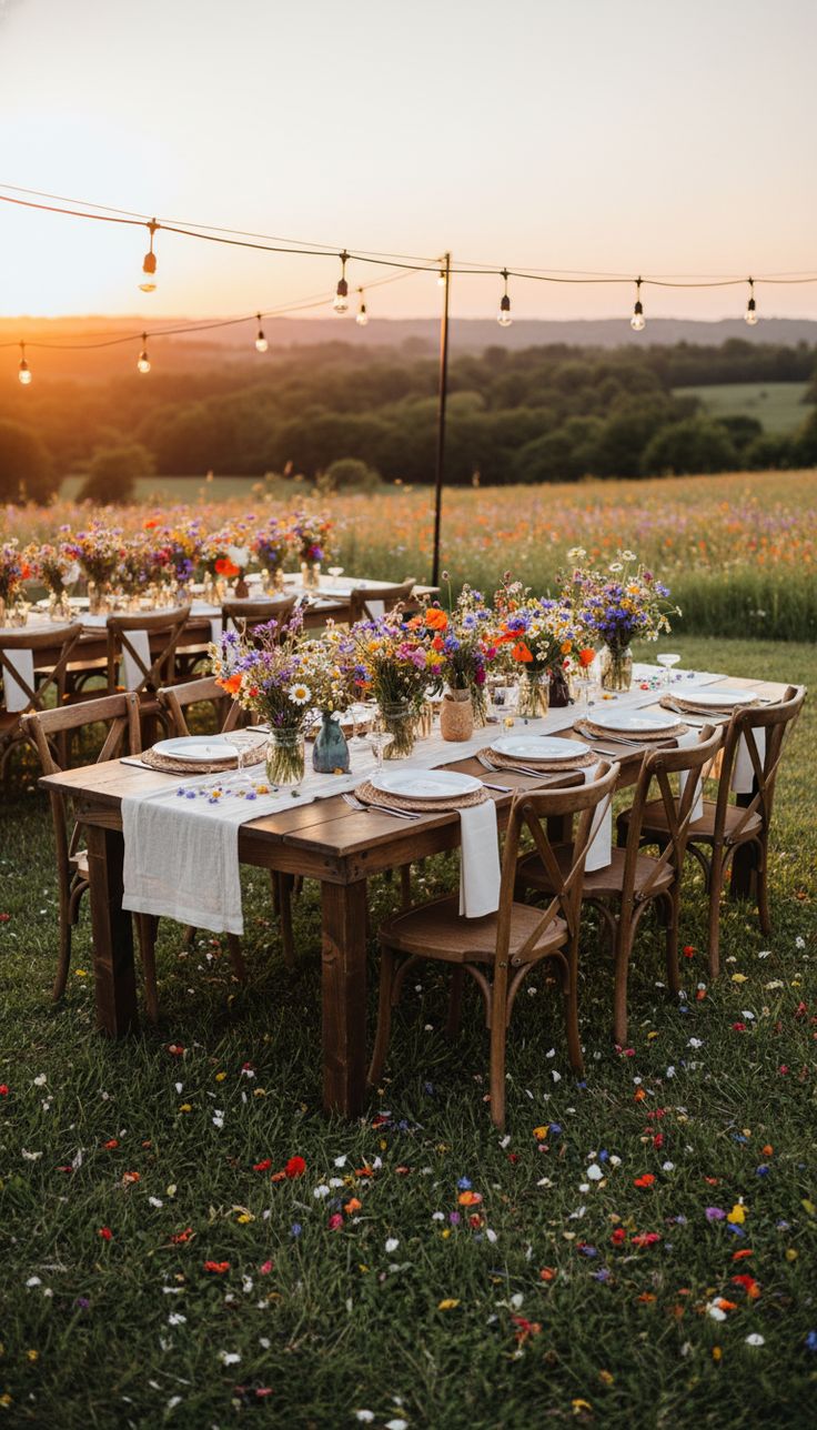 Rustic table with lavender and candles